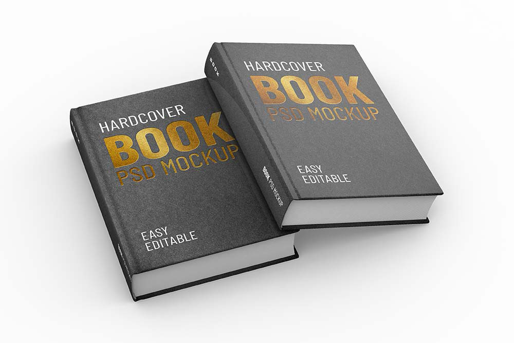 Hardcover Book Cover Mockup With Gold Lettering-free premium graphics design resources download